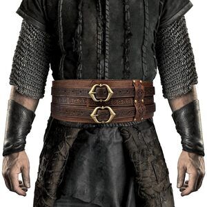7456 Viking Wide Armor Corset Belt, Medieval Faux Leather Larp Costume
